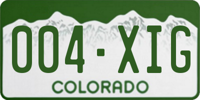 CO license plate 004XIG