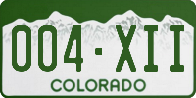 CO license plate 004XII