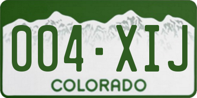 CO license plate 004XIJ