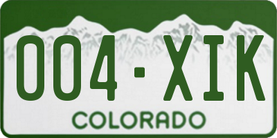 CO license plate 004XIK