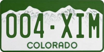 CO license plate 004XIM