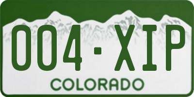 CO license plate 004XIP