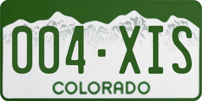 CO license plate 004XIS