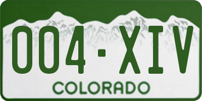 CO license plate 004XIV