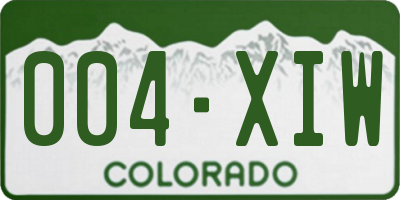 CO license plate 004XIW