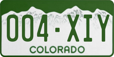 CO license plate 004XIY