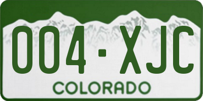 CO license plate 004XJC