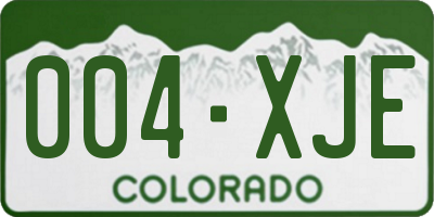 CO license plate 004XJE