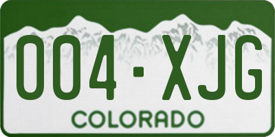 CO license plate 004XJG