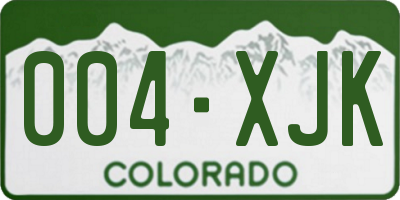 CO license plate 004XJK