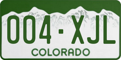 CO license plate 004XJL