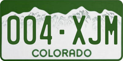 CO license plate 004XJM