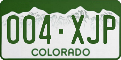 CO license plate 004XJP