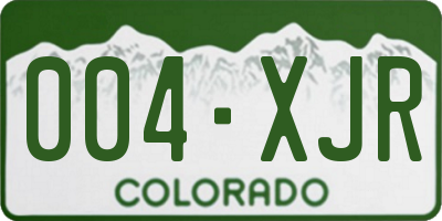 CO license plate 004XJR