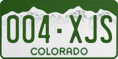 CO license plate 004XJS