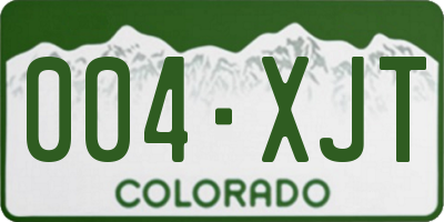 CO license plate 004XJT