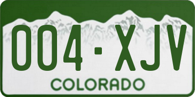 CO license plate 004XJV