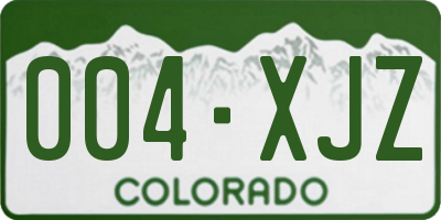 CO license plate 004XJZ