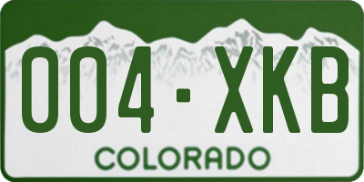 CO license plate 004XKB