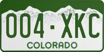 CO license plate 004XKC