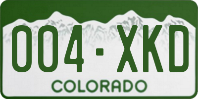 CO license plate 004XKD