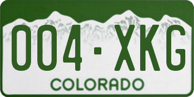 CO license plate 004XKG