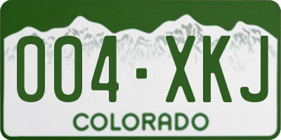 CO license plate 004XKJ