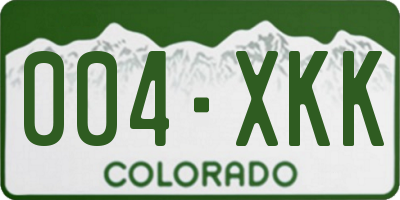 CO license plate 004XKK