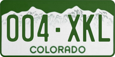 CO license plate 004XKL