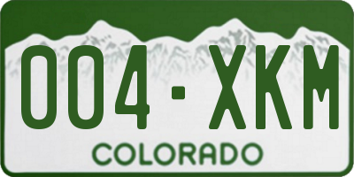 CO license plate 004XKM