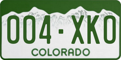 CO license plate 004XKO