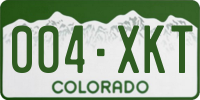 CO license plate 004XKT