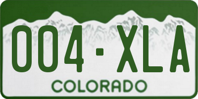 CO license plate 004XLA