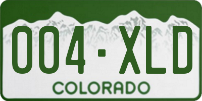 CO license plate 004XLD