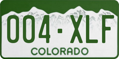 CO license plate 004XLF