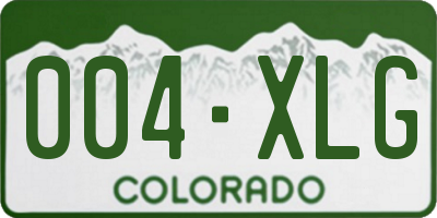 CO license plate 004XLG