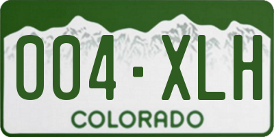 CO license plate 004XLH