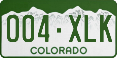 CO license plate 004XLK