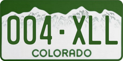 CO license plate 004XLL