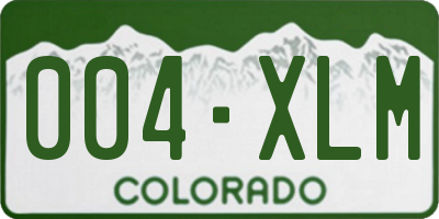 CO license plate 004XLM