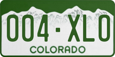 CO license plate 004XLO