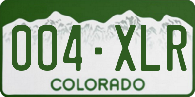 CO license plate 004XLR
