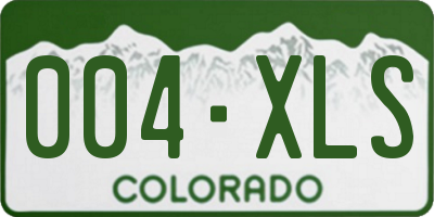 CO license plate 004XLS