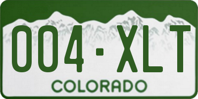 CO license plate 004XLT