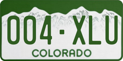 CO license plate 004XLU