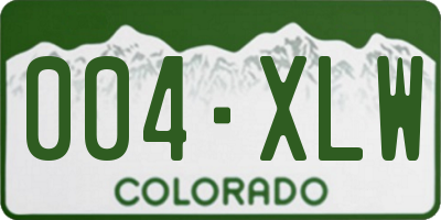 CO license plate 004XLW