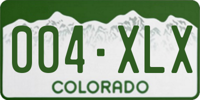 CO license plate 004XLX