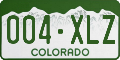 CO license plate 004XLZ