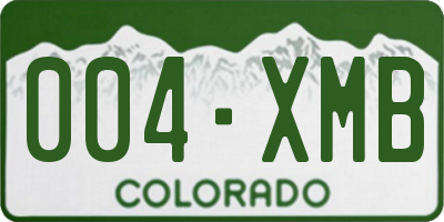 CO license plate 004XMB