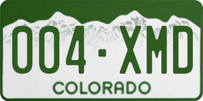 CO license plate 004XMD